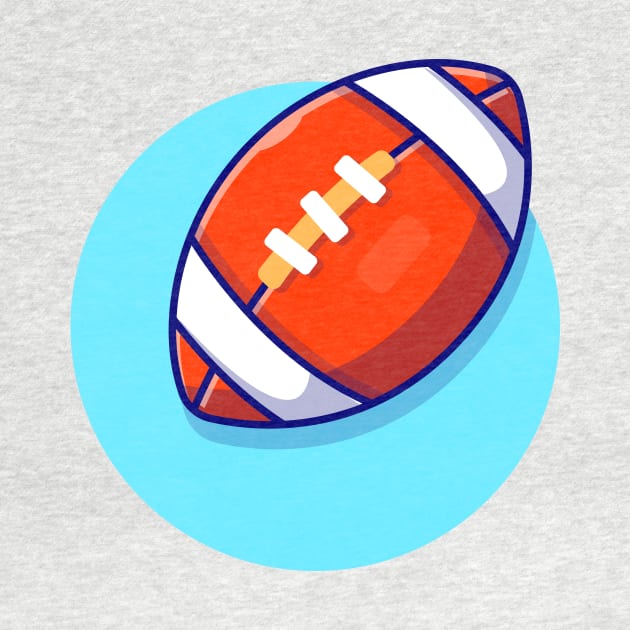 Rugby Ball Cartoon Vector Icon Illustration by Catalyst Labs